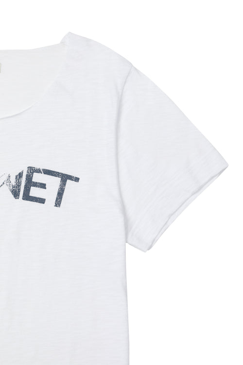 OFF SHOULDER GRAPHIC T SHIRT - 2 COLORS WHITE