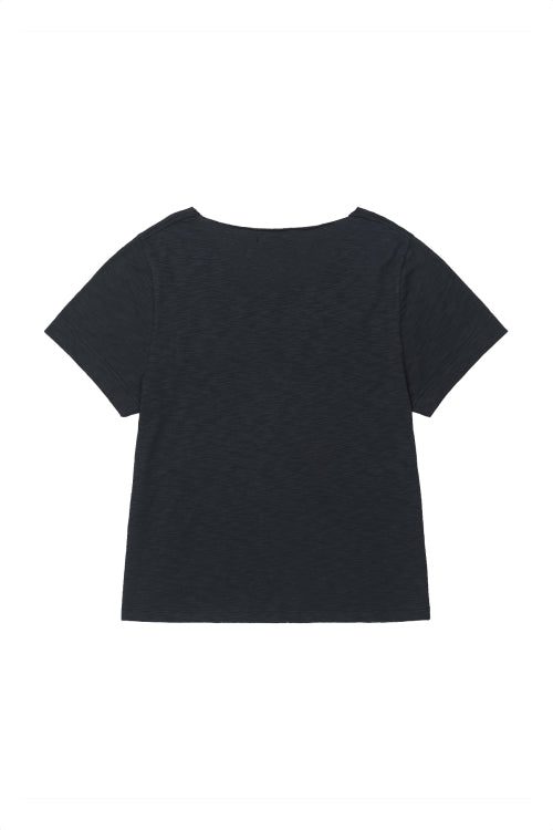 OFF SHOULDER GRAPHIC T SHIRT - 2 COLORS NAVY
