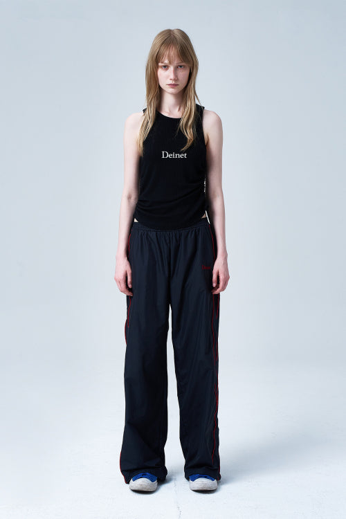 LOGO SHIRRING SLEEVELESS - 3 COLORS BLACK
