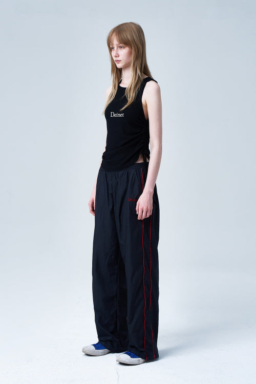 LOGO SHIRRING SLEEVELESS - 3 COLORS BLACK