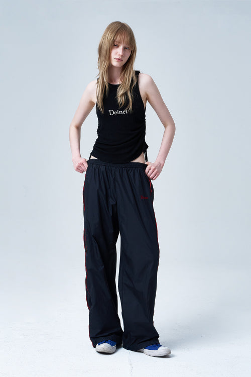 LOGO SHIRRING SLEEVELESS - 3 COLORS BLACK