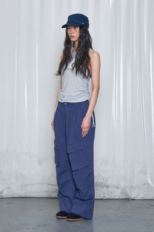 LOGO SHIRRING SLEEVELESS - 3 COLORS GREY
