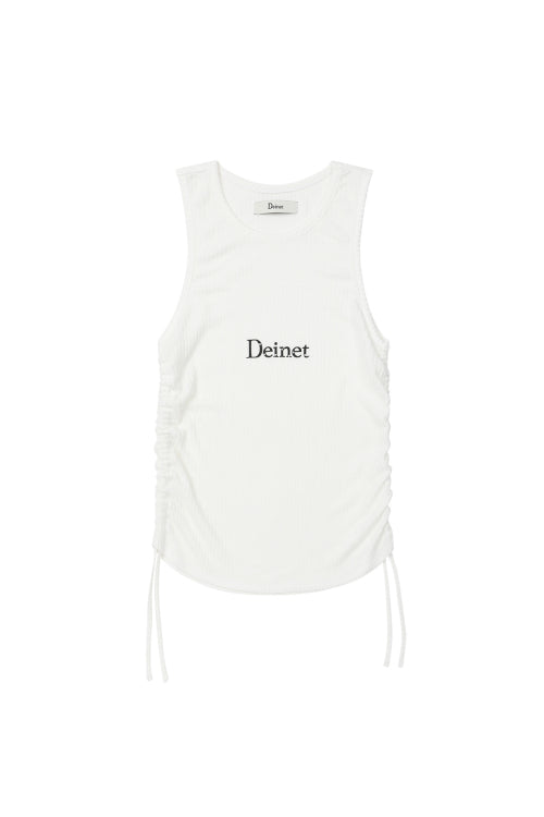 LOGO SHIRRING SLEEVELESS - 3 COLORS WHITE