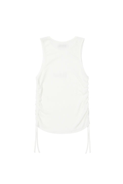 LOGO SHIRRING SLEEVELESS - 3 COLORS WHITE