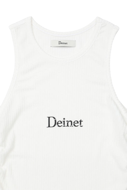 LOGO SHIRRING SLEEVELESS - 3 COLORS WHITE