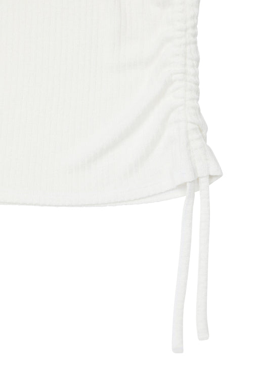 LOGO SHIRRING SLEEVELESS - 3 COLORS WHITE