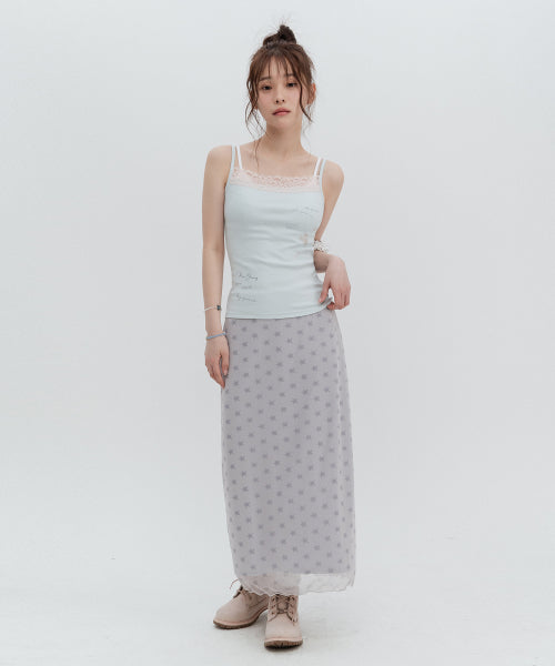 FLOWER LACE SLEEVELESS AS SHOWN