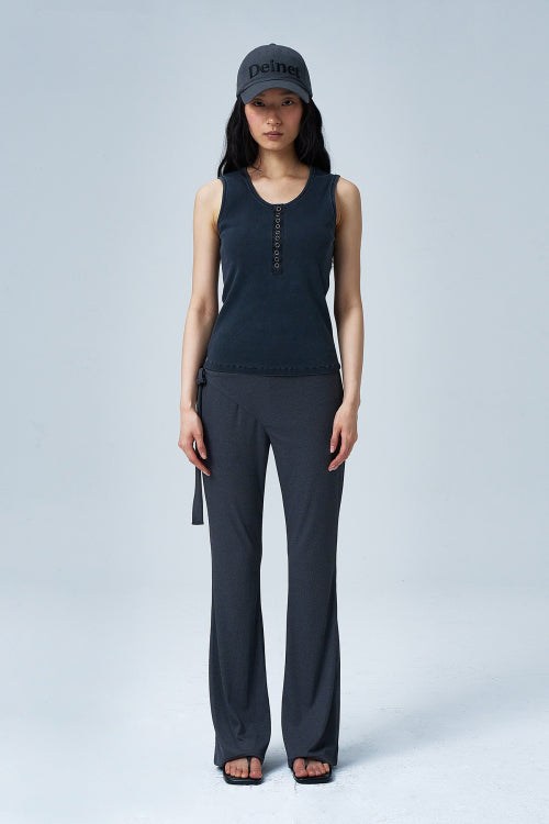 RING POINT PIGMENT SLEEVELESS - 3 COLORS CHARCOAL