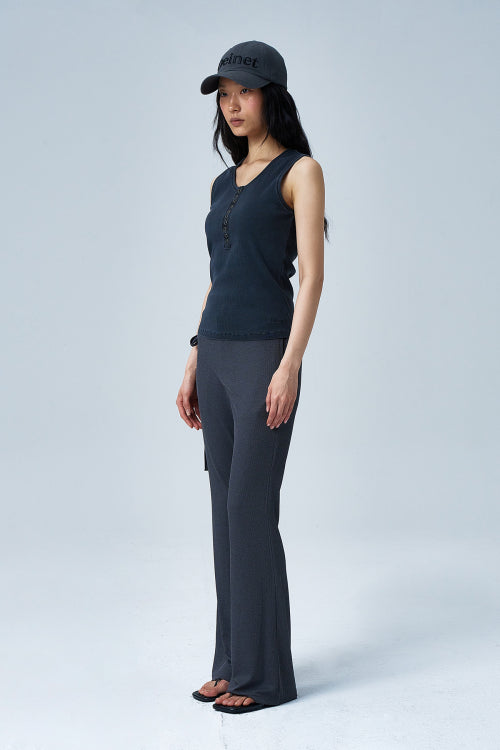 RING POINT PIGMENT SLEEVELESS - 3 COLORS CHARCOAL