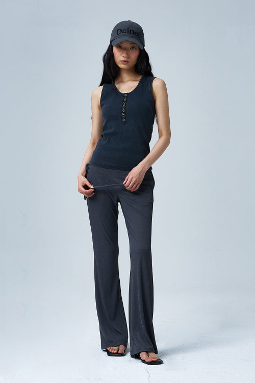 RING POINT PIGMENT SLEEVELESS - 3 COLORS CHARCOAL