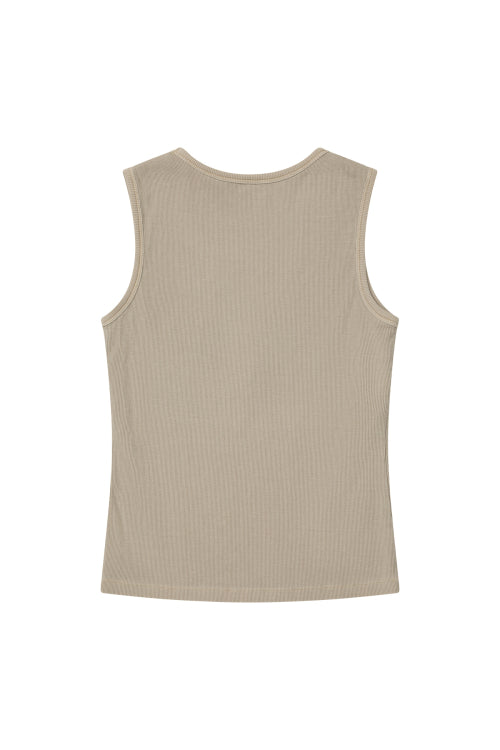 RING POINT PIGMENT SLEEVELESS - 3 COLORS OATMEAL