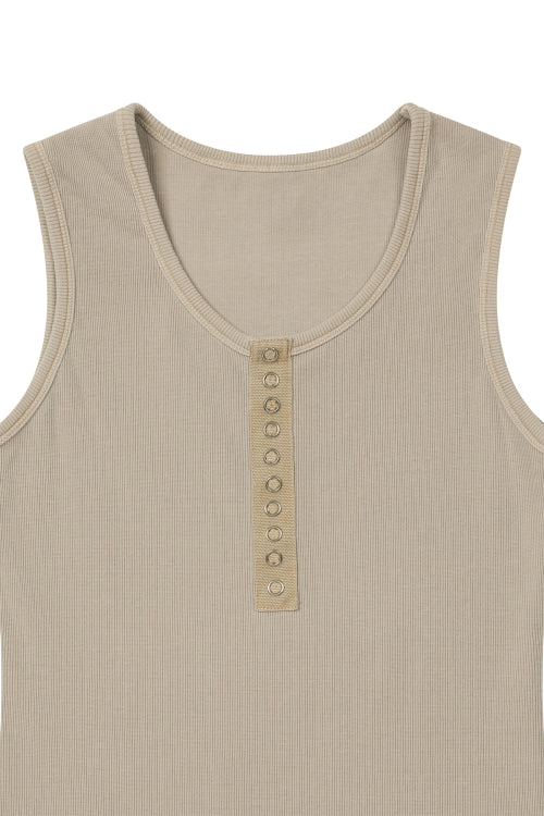 RING POINT PIGMENT SLEEVELESS - 3 COLORS OATMEAL