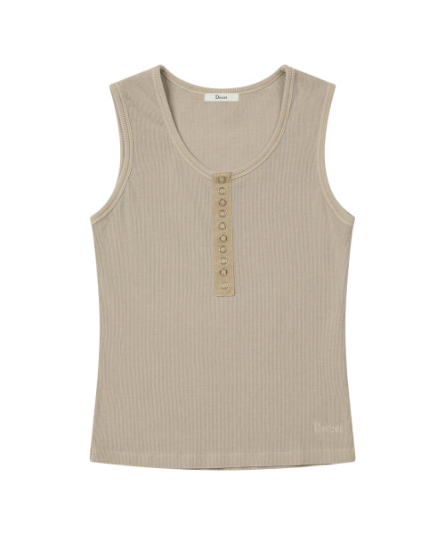 RING POINT PIGMENT SLEEVELESS - 3 COLORS OATMEAL