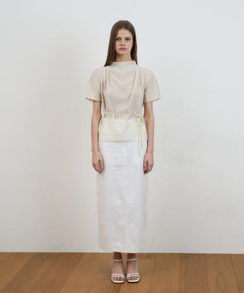 DRAPE STRAP BLOUSE - 2 COLORS CREAM