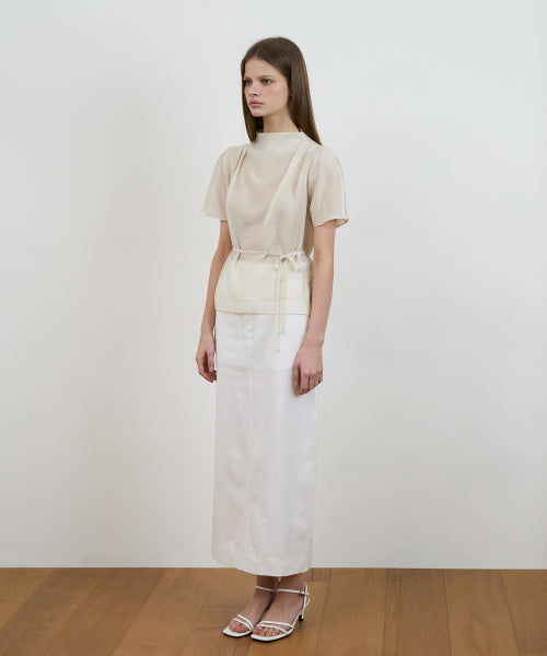 DRAPE STRAP BLOUSE - 2 COLORS CREAM