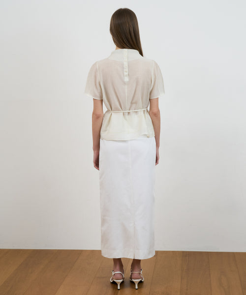 DRAPE STRAP BLOUSE - 2 COLORS CREAM