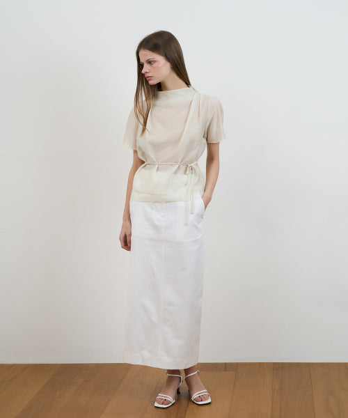 DRAPE STRAP BLOUSE - 2 COLORS CREAM