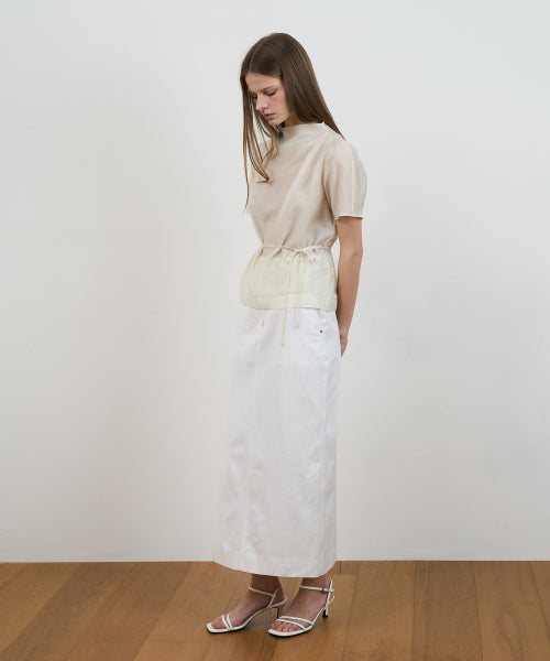 DRAPE STRAP BLOUSE - 2 COLORS CREAM