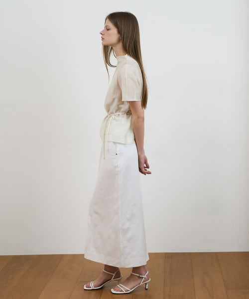 DRAPE STRAP BLOUSE - 2 COLORS CREAM