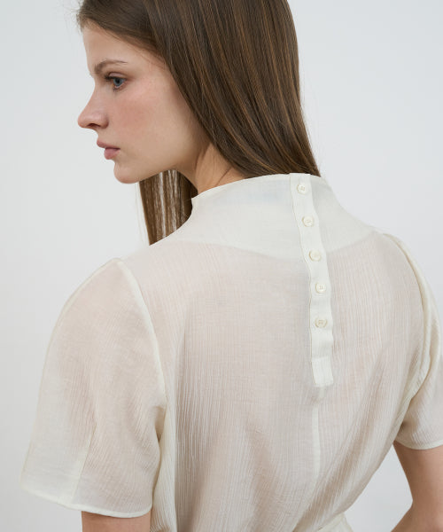 DRAPE STRAP BLOUSE - 2 COLORS CREAM
