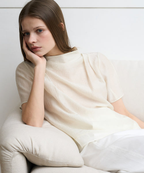 DRAPE STRAP BLOUSE - 2 COLORS CREAM