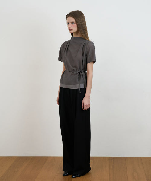DRAPE STRAP BLOUSE - 2 COLORS CHARCOAL