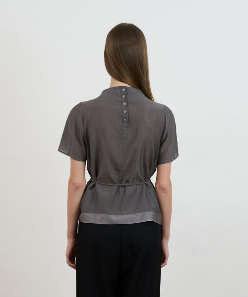 DRAPE STRAP BLOUSE - 2 COLORS CHARCOAL