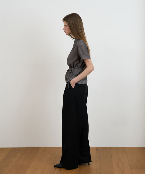 DRAPE STRAP BLOUSE - 2 COLORS CHARCOAL