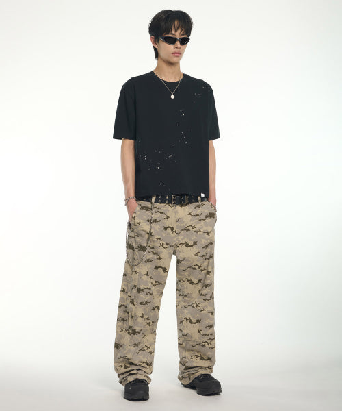 NM PAINTED CROP T-SHIRT - BLACK - 2 COLORS