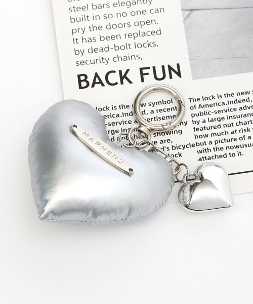 HEART CUSHION CHARM - 3 COLORS SILVER