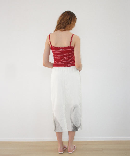 PONY BUTTON STRIPE SLEEVELESS - 3 COLORS RED