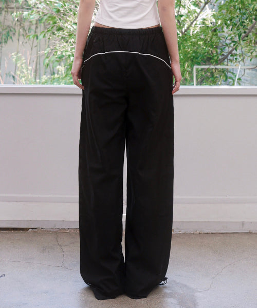 PIPE SIDE LINE TRACK PANTS - 2 COLORS BLACK