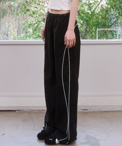 PIPE SIDE LINE TRACK PANTS - 2 COLORS BLACK
