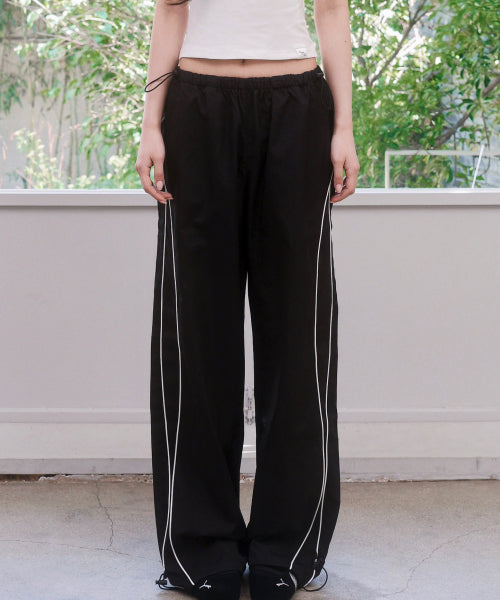 PIPE SIDE LINE TRACK PANTS - 2 COLORS BLACK
