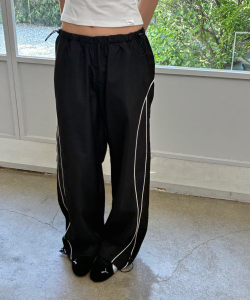 PIPE SIDE LINE TRACK PANTS - 2 COLORS BLACK