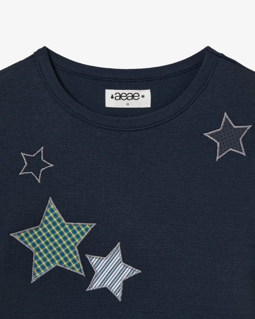 CHECK STAR TEE - 3 COLORS NAVY