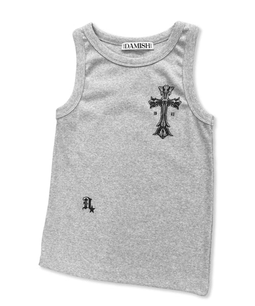 GOTHIC CROSS TOP - 3 COLORS GREY