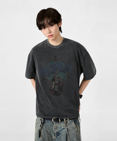 VINTAGE PIGMENT ARTWORK T-SHIRT - 4 COLORS ROSE