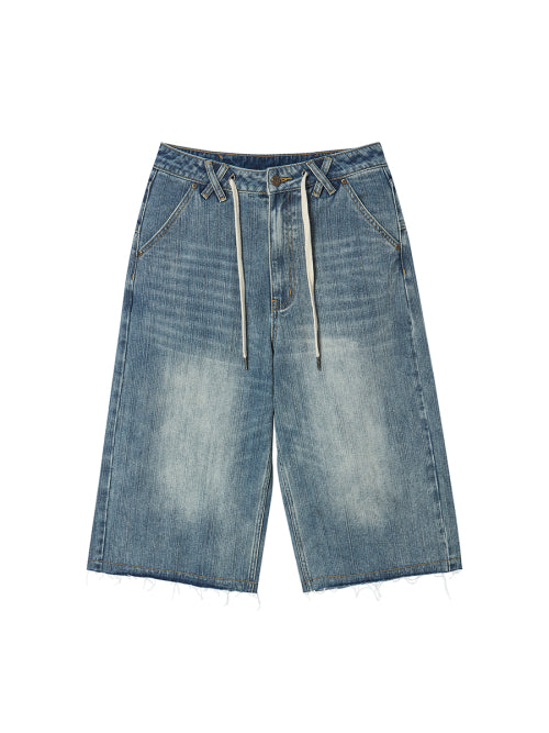 STRING CAPRI DENIM PANTS BLUE - 2 COLORS