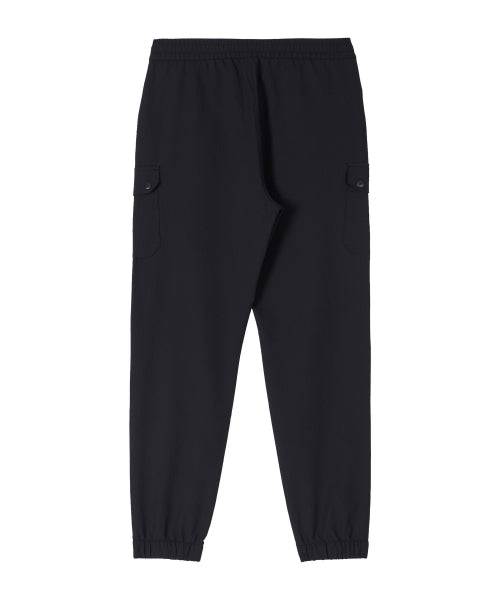 COOLING SEERSUCKER BANDED JOGGER PANTS - 3 COLORS BLACK