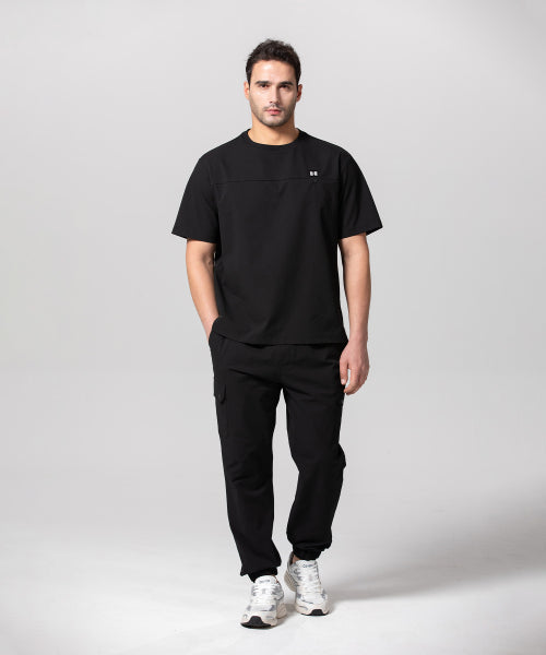COOLING SEERSUCKER BANDED JOGGER PANTS - 3 COLORS BLACK