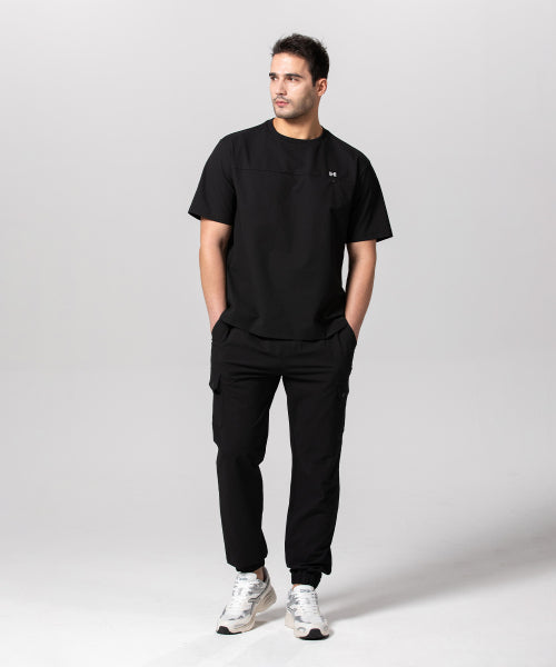 COOLING SEERSUCKER BANDED JOGGER PANTS - 3 COLORS BLACK