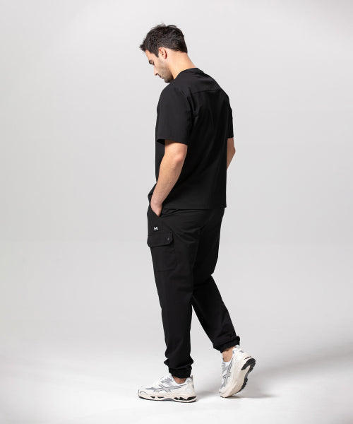 COOLING SEERSUCKER BANDED JOGGER PANTS - 3 COLORS BLACK