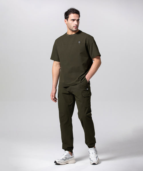 COOLING SEERSUCKER BANDED JOGGER PANTS - 3 COLORS KHAKI