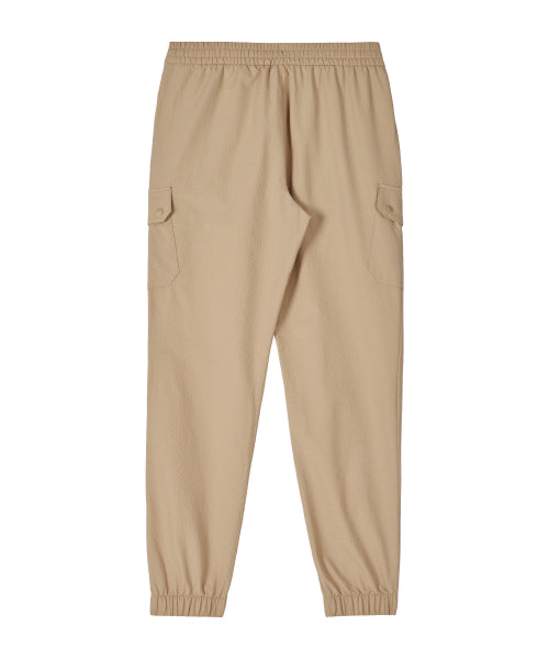 COOLING SEERSUCKER BANDED JOGGER PANTS - 3 COLORS BEIGE