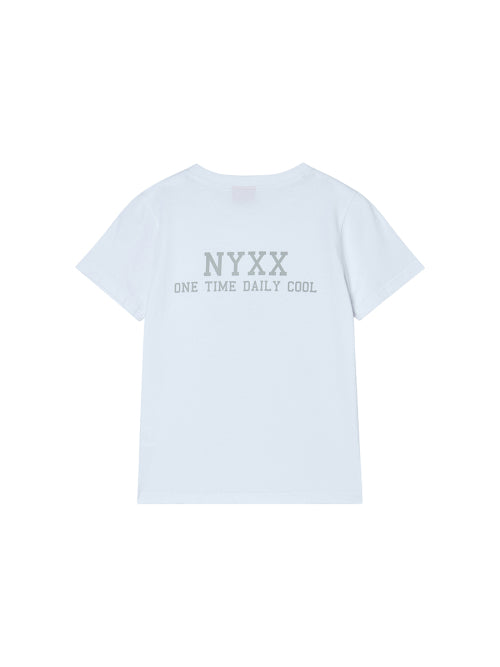 NYX FLAG APLIQUE TEE WHITE - 2 COLORS