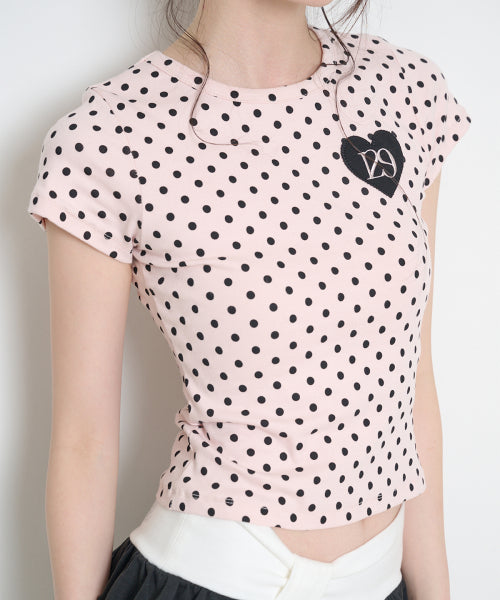 129 DOT FITTED T-SHIRT - 4 COLORS PINK