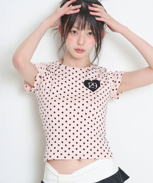 129 DOT FITTED T-SHIRT - 4 COLORS PINK