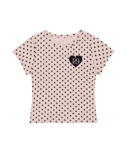 129 DOT FITTED T-SHIRT - 4 COLORS PINK