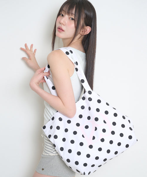129 DOT ECO BAG WHITE DOT WHITE